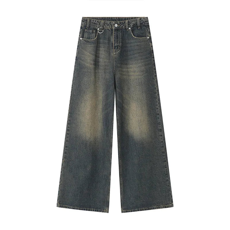 Pantalon ample vintage à jambes larges pour homme, style streetwear