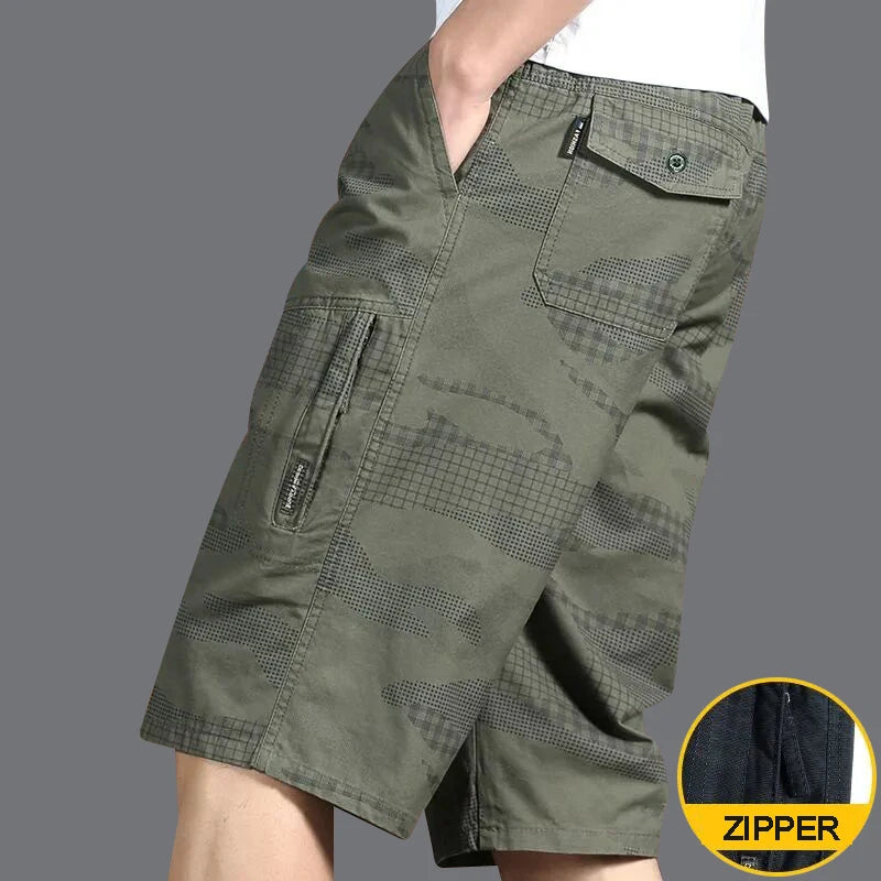 Short cargo classique pour homme – Coupe utilitaire en coton, longueur genou