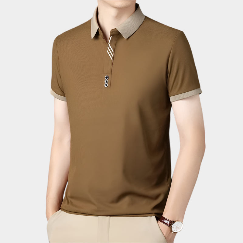 Polo décontracté à col montant – Manches courtes pour homme, été