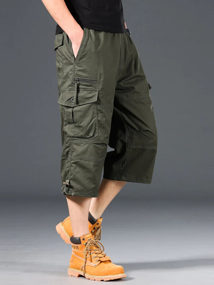 Short cargo capri tactique multi-poches, longueur genou – Outdoor homme