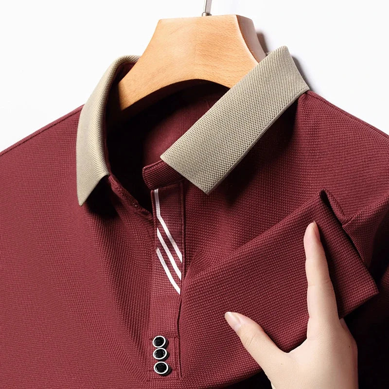Polo décontracté à col montant – Manches courtes pour homme, été