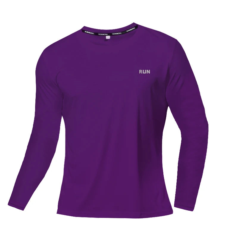 T-shirt de sport à manches longues en soie glacée à séchage rapide et rafraîchissant