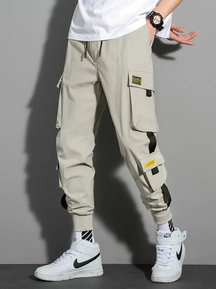 Pantalon cargo décontracté ample streetwear avec grandes poches style été