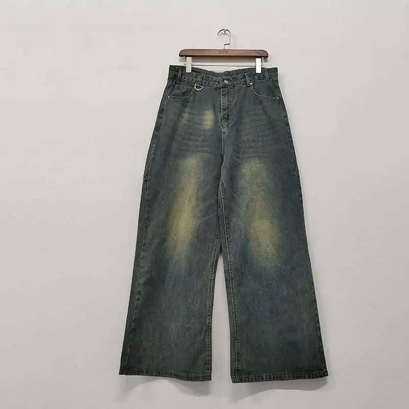 Pantalon ample vintage à jambes larges pour homme, style streetwear