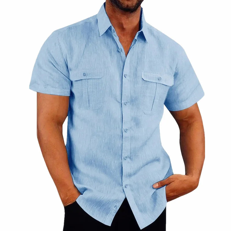 Chemise boutonnée légère en lin – Un essentiel décontracté pour l'été
