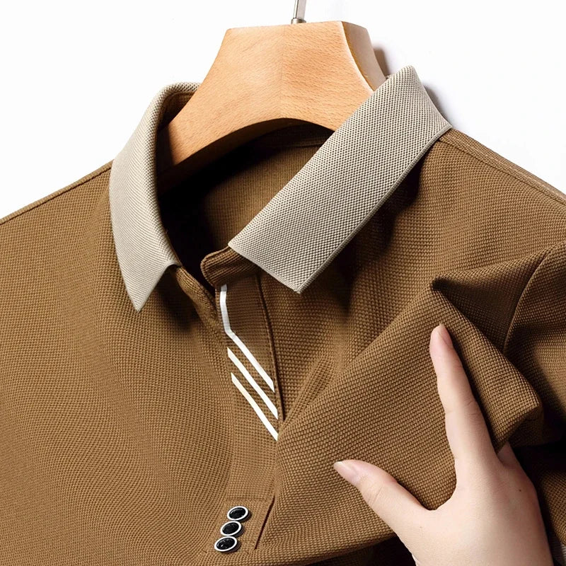Polo décontracté à col montant – Manches courtes pour homme, été