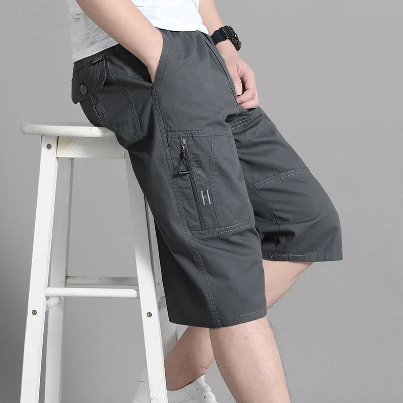 Short cargo tactique longueur genou avec poches imperméables pour homme