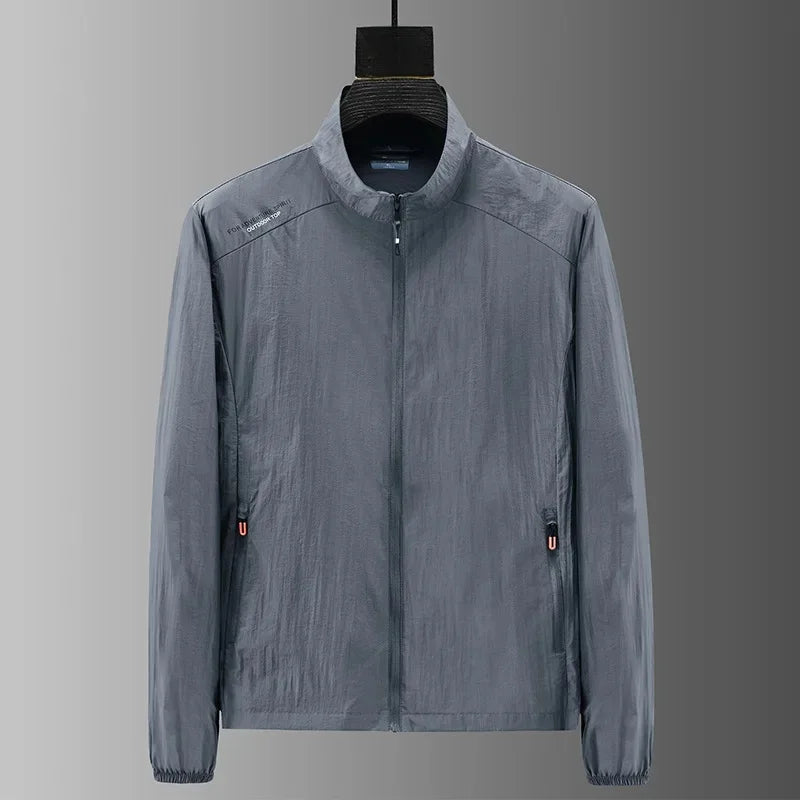 Coupe-vent léger en soie glacée pour homme, protection solaire d'été