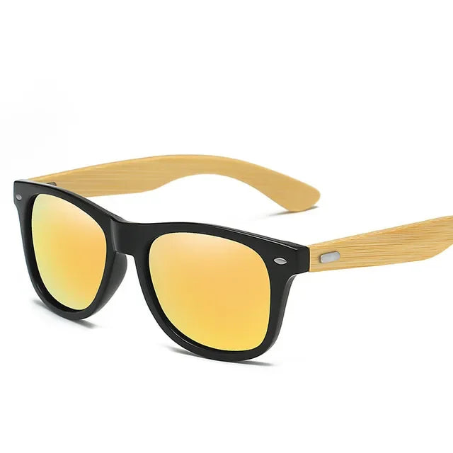 Lunettes de soleil ultraviolettes classiques en bois pour hommes