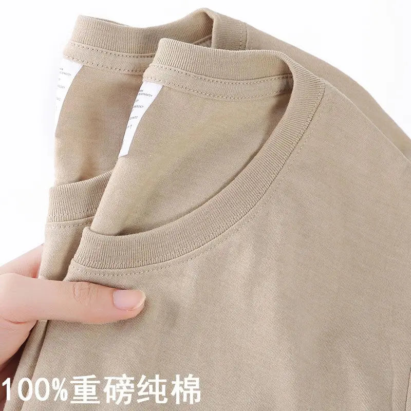 Chemise à col rond ample coton style coréen décontracté été pour hommes