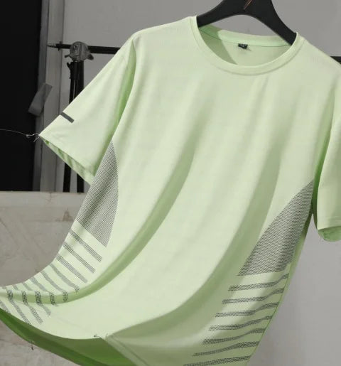 T-shirt de sport réfléchissant respirant en soie glacée à séchage rapide