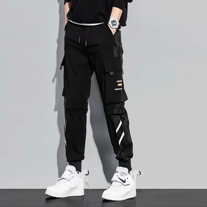 Pantalon cargo décontracté ample streetwear avec grandes poches style été
