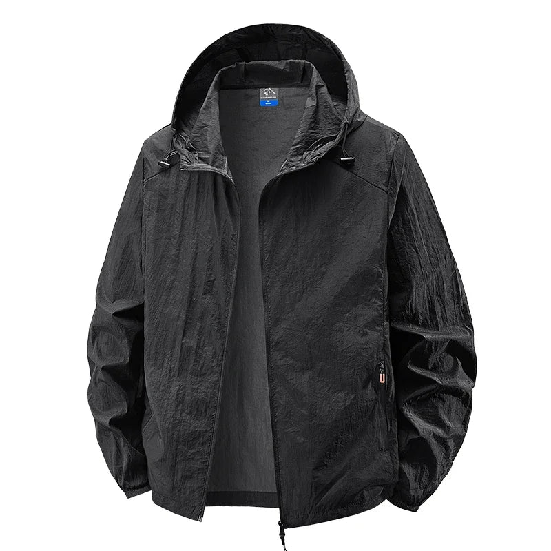 Veste coupe-vent à capuche pour homme - Protection estivale ultra fine