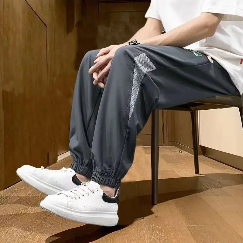 Pantalon de survêtement droit à rayures - Pantalon léger pour homme