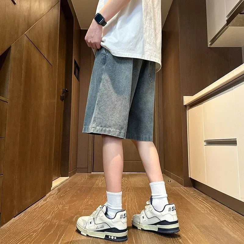 Short bermuda ample pour homme – Style denim, confortable pour l'été