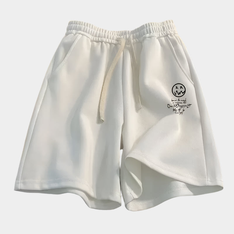 Short décontracté surdimensionné à taille élastique et cordon de serrage pour homme