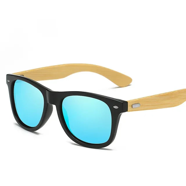 Lunettes de soleil ultraviolettes classiques en bois pour hommes