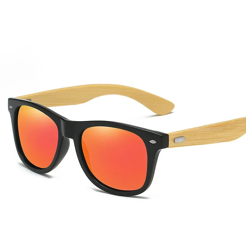 Lunettes de soleil ultraviolettes classiques en bois pour hommes