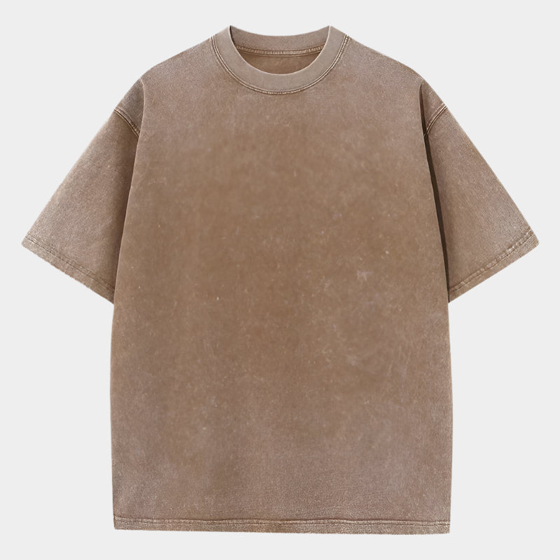 T-shirt oversize en coton délavé vintage pour homme – Style délavé à l'acide