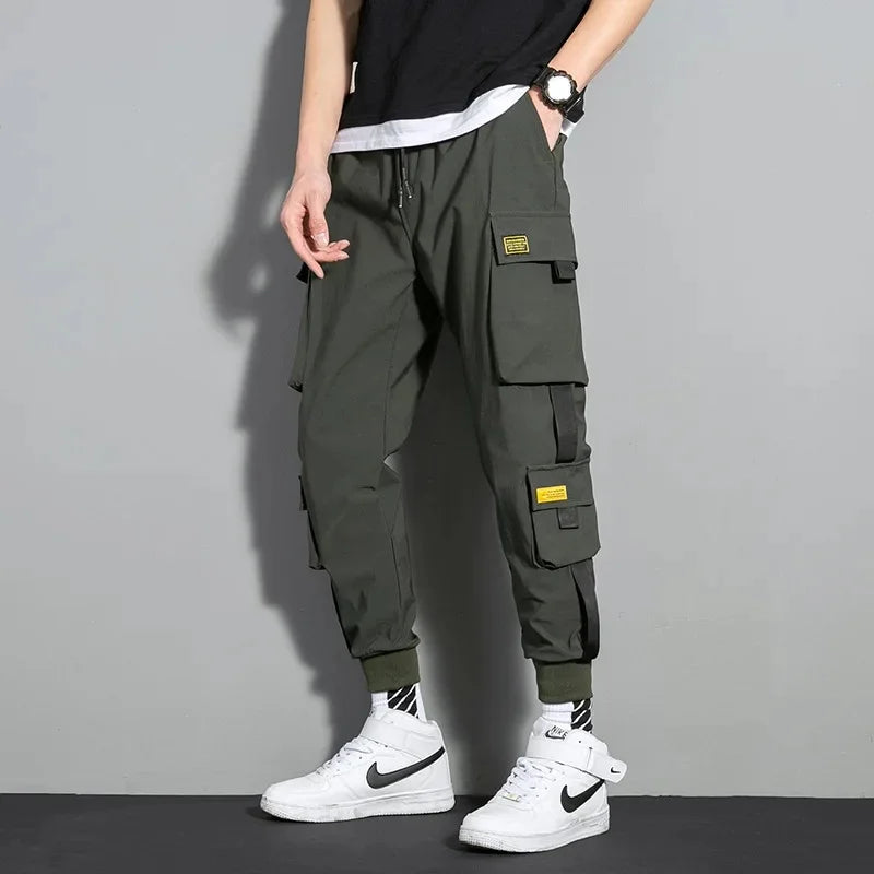 Pantalon cargo décontracté ample streetwear avec grandes poches style été
