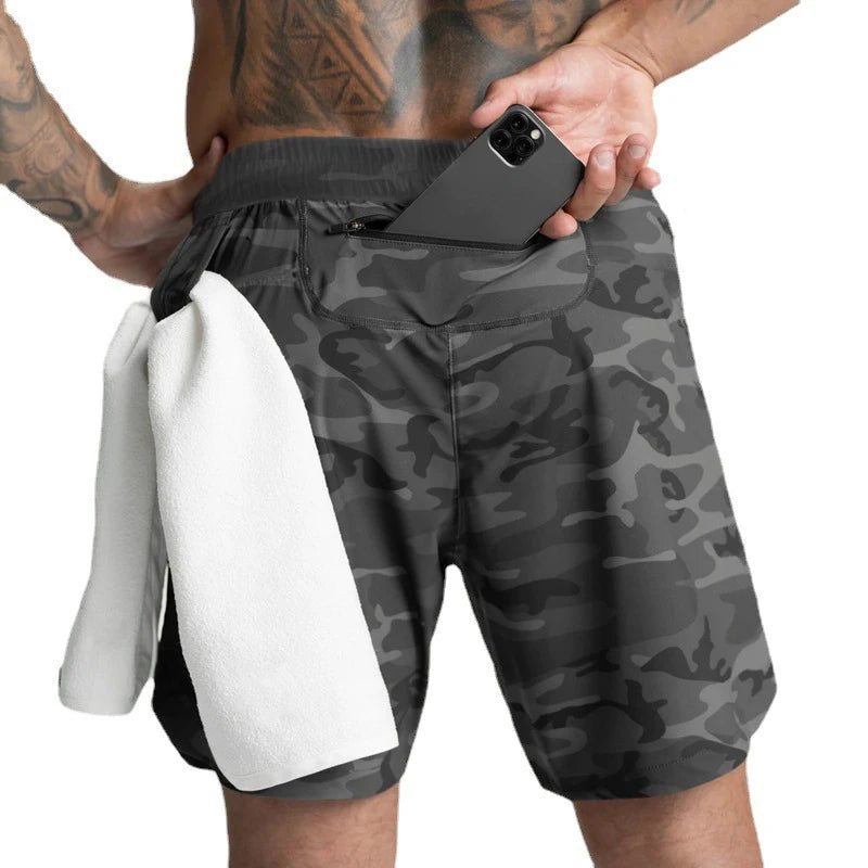 Short de sport tissé monocouche à séchage rapide de couleur unie