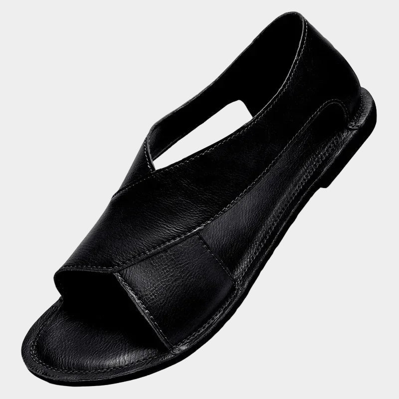 Sandales de pêcheur vintage en cuir avec semelle en caoutchouc pour hommes