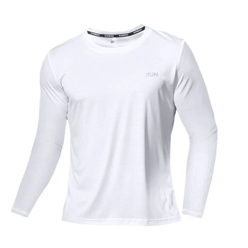 T-shirt de sport à manches longues en soie glacée à séchage rapide et rafraîchissant