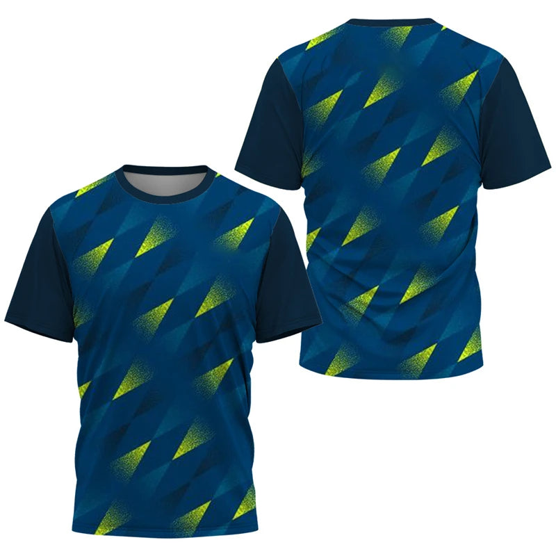 T-shirt de sport à séchage rapide avec motifs dégradés 3D pour homme