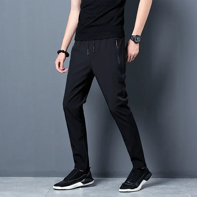 Pantalon de survêtement slim-fit droit avec taille élastique pour homme