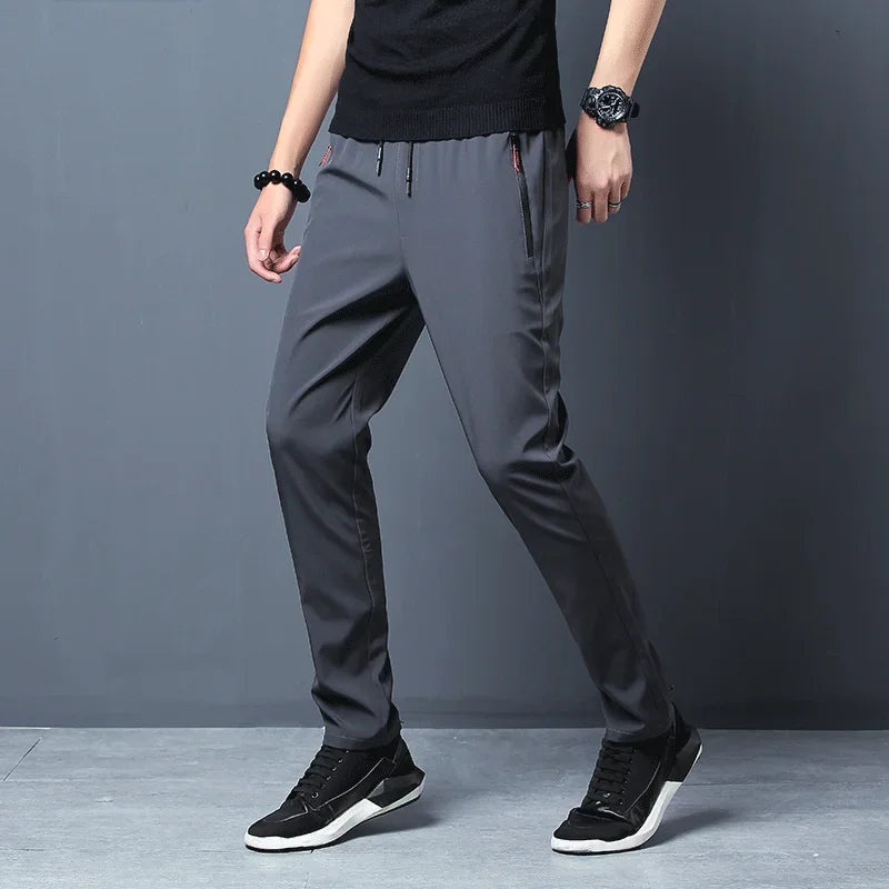 Pantalon de survêtement slim-fit droit avec taille élastique pour homme