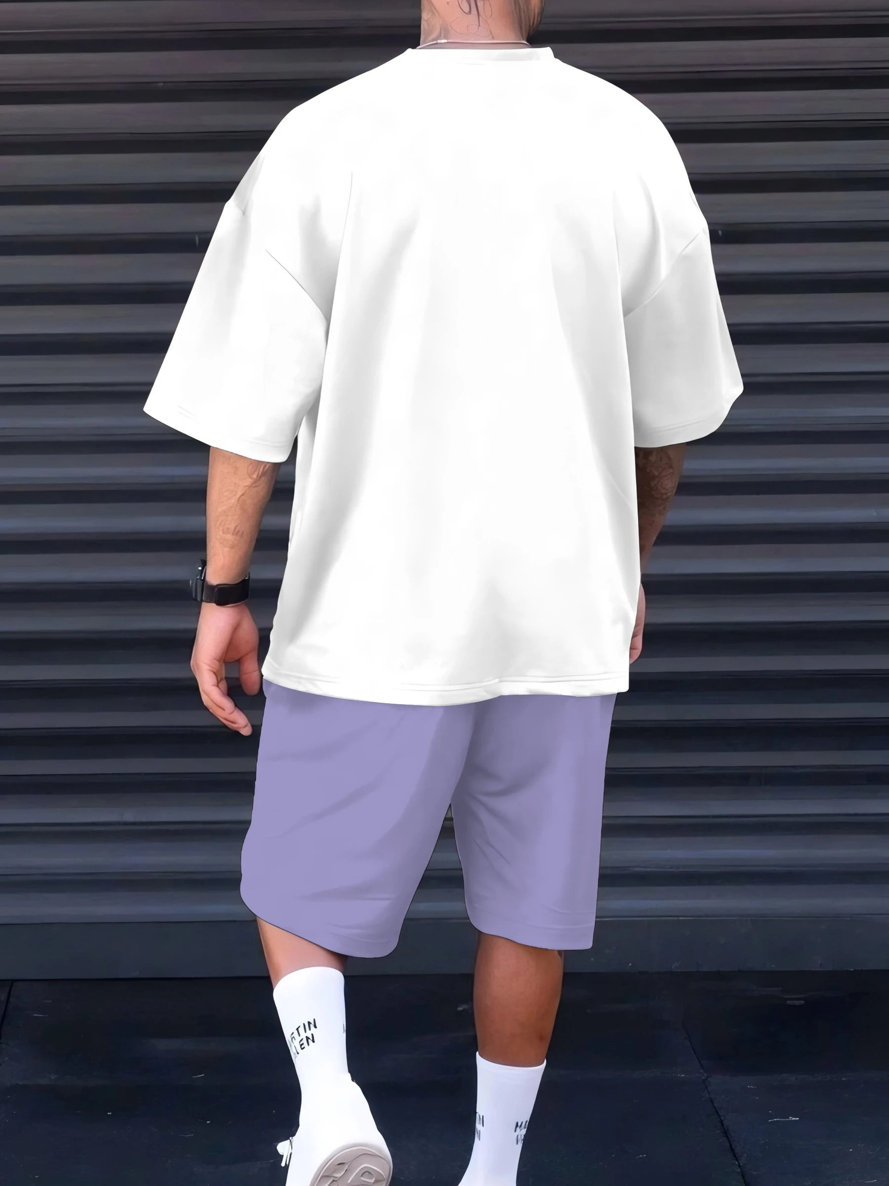 Deux Ensembles T-shirt et short imprimé palmiers pour homme – Tenue décontractée