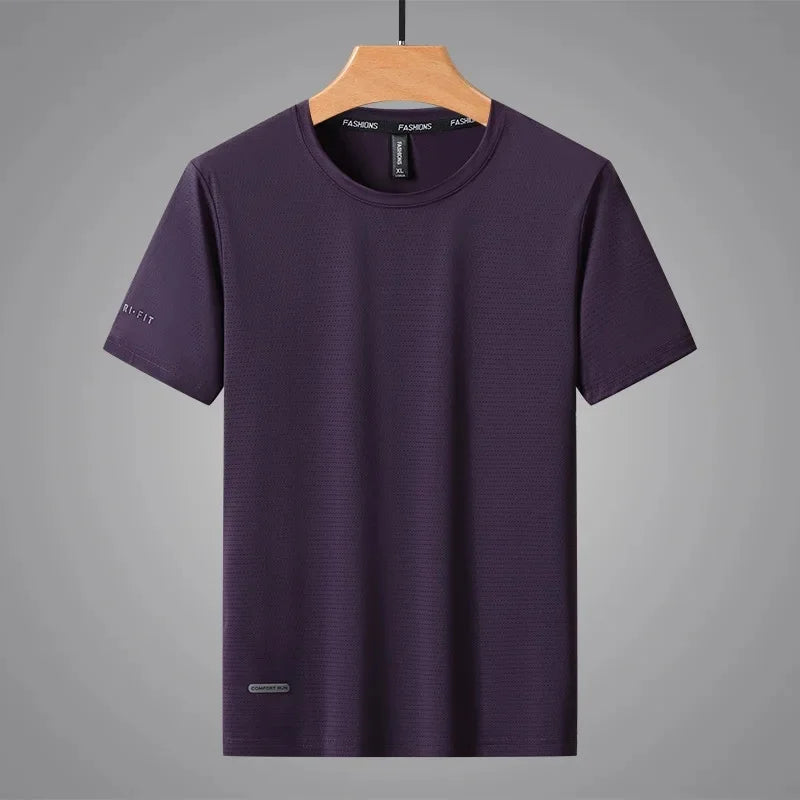 T-shirt de sport léger en maille de soie glacée à séchage rapide, grande taille