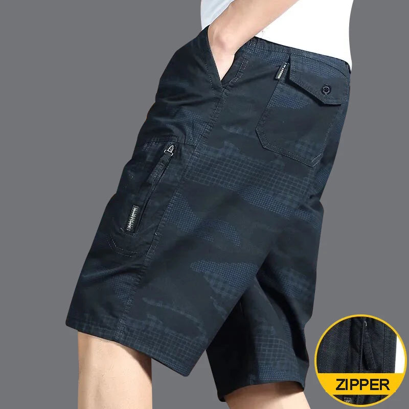Short cargo classique pour homme – Coupe utilitaire en coton, longueur genou