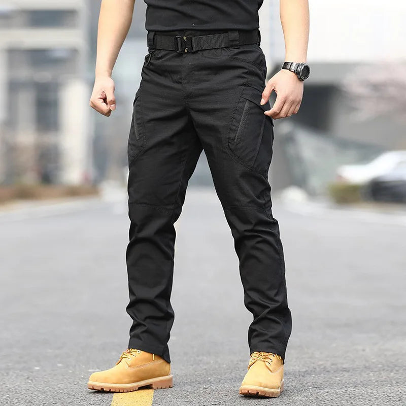 Pantalon cargo tactique multi-poches, style militaire/combat pour homme