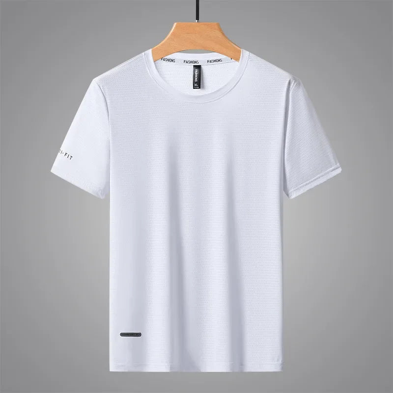 T-shirt de sport léger en maille de soie glacée à séchage rapide, grande taille