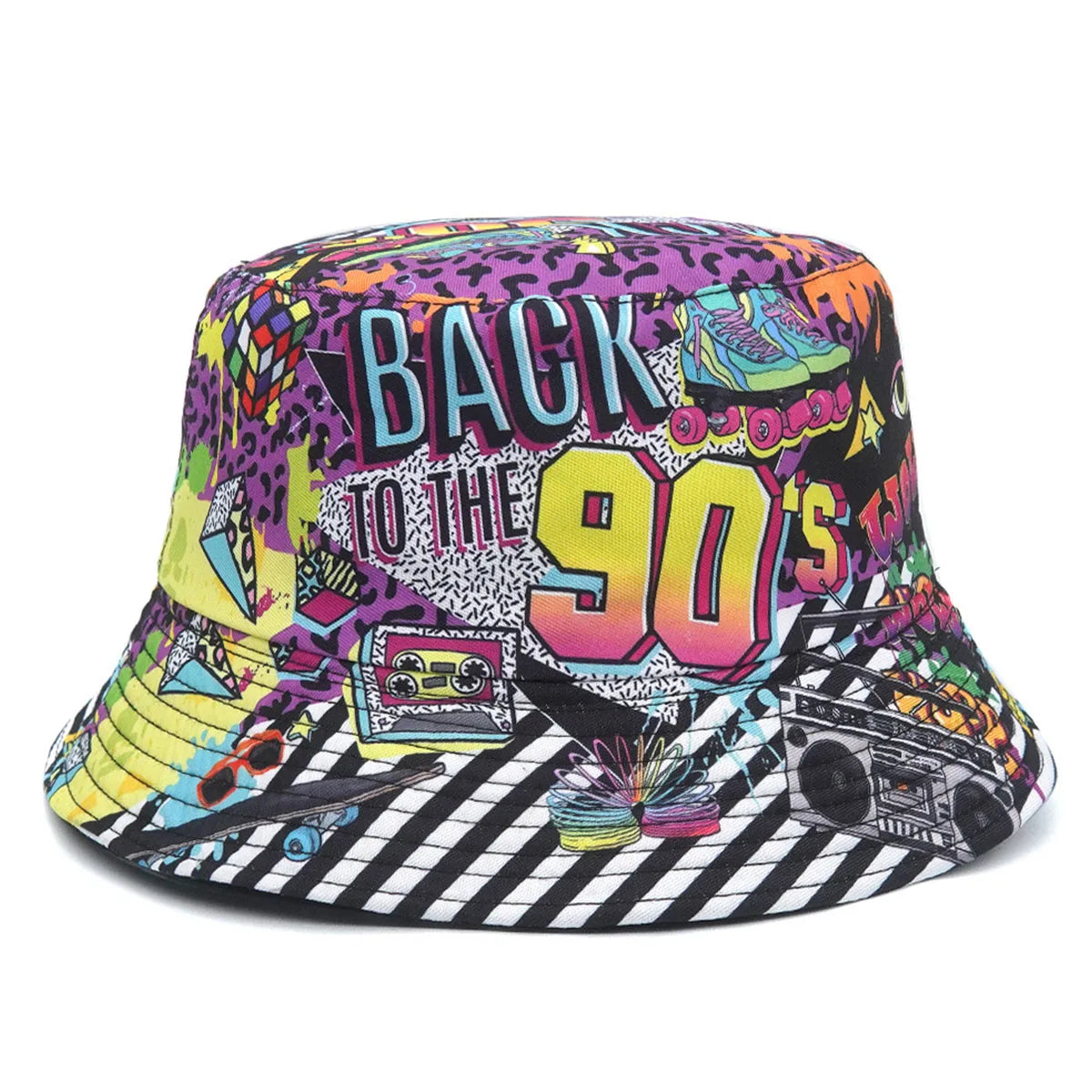 Chapeaux bob d'été à imprimés rétro – Soleil pliable pour homme