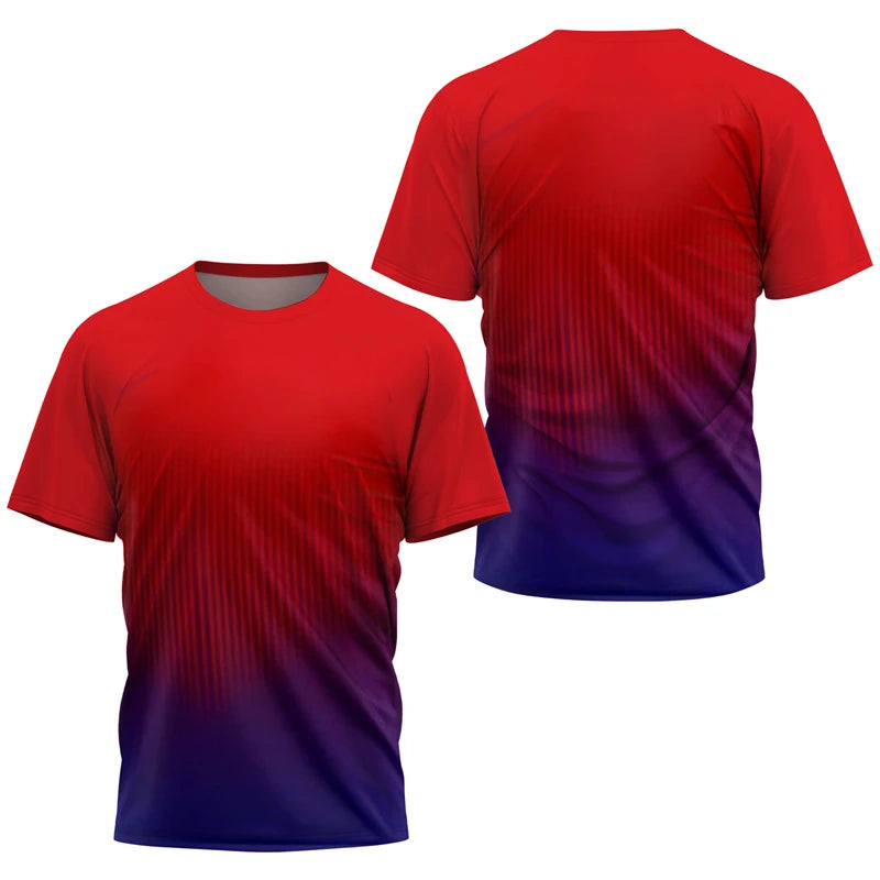 T-shirt de sport à séchage rapide avec motifs dégradés 3D pour homme