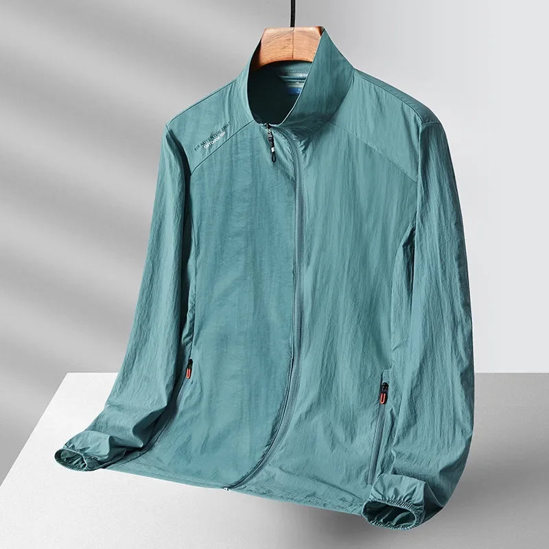 Coupe-vent léger en soie glacée pour homme, protection solaire d'été