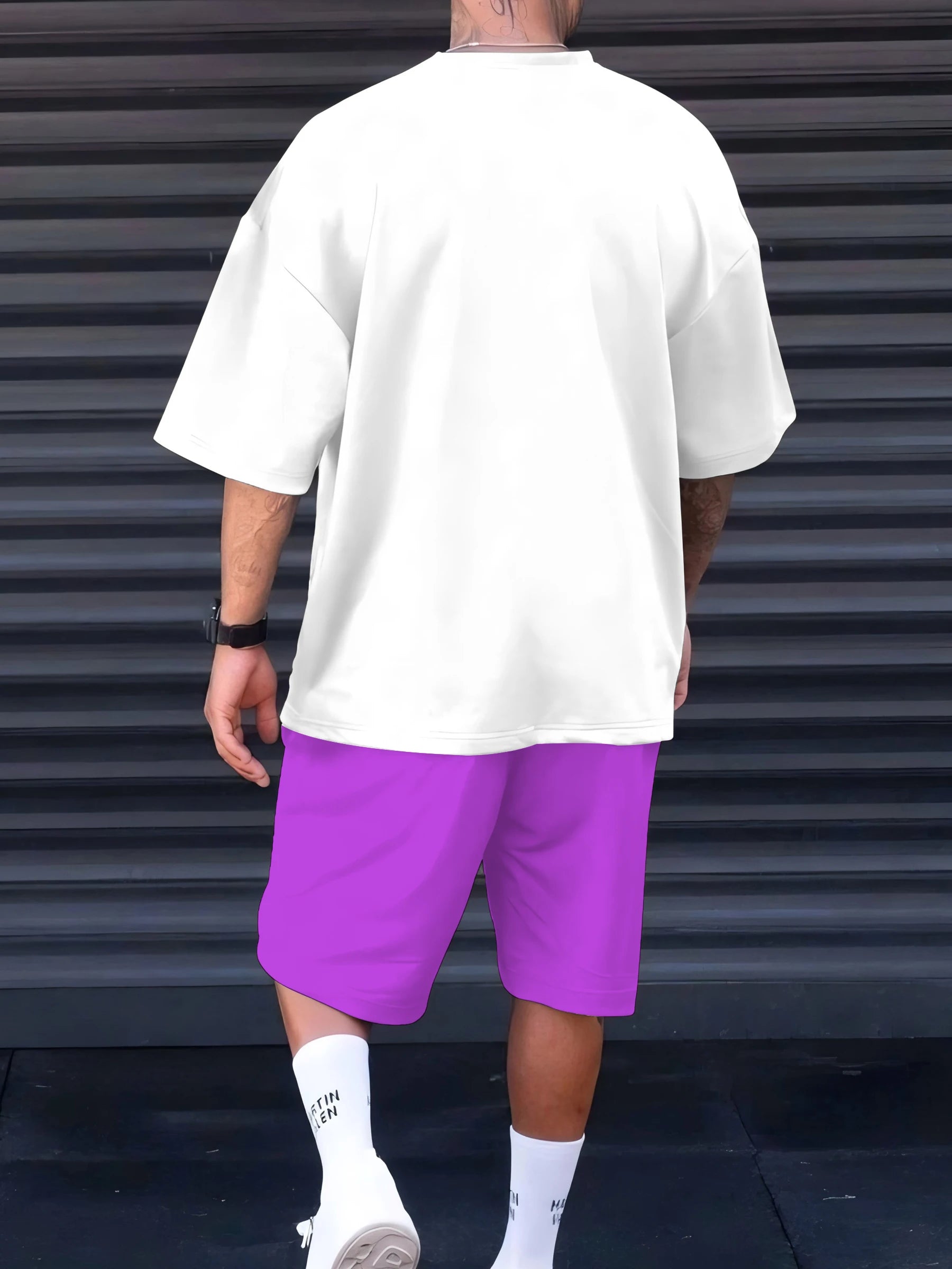 Deux Ensembles T-shirt et short imprimé palmiers pour homme – Tenue décontractée