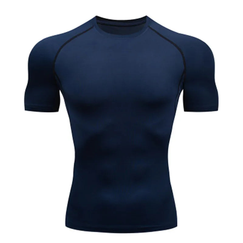 T-shirt de sport à compression – Haut de course moulant et respirant pour homme