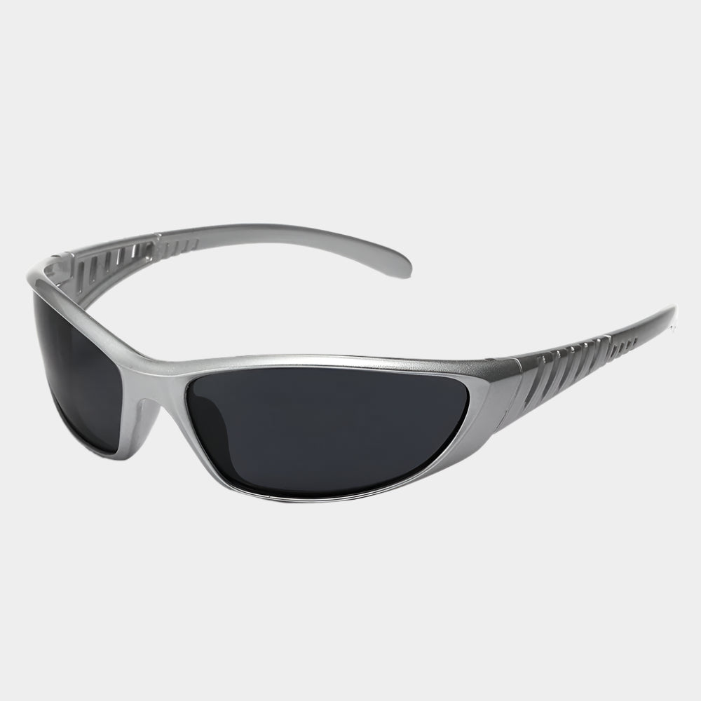 Lunettes de soleil futuristes enveloppantes et techniques avec design creux