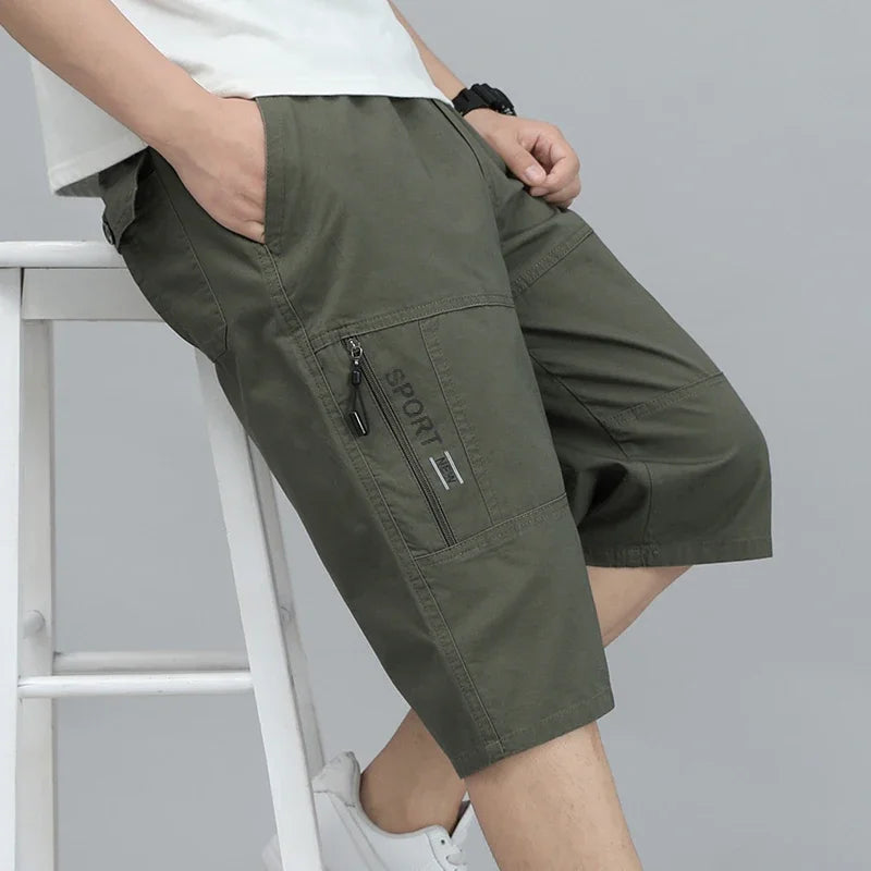 Short cargo tactique longueur genou avec poches imperméables pour homme