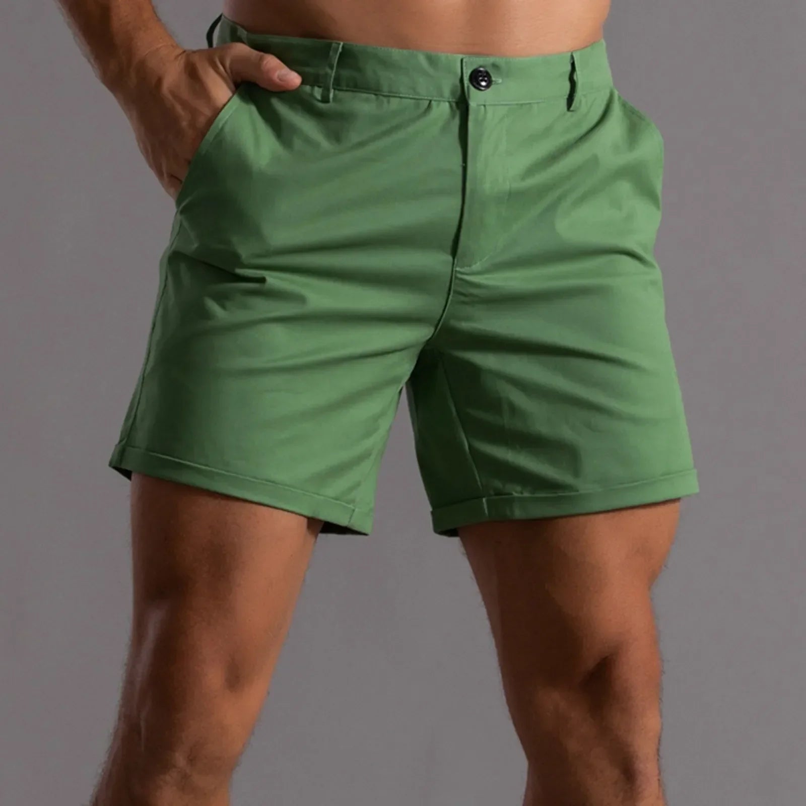 Shorts courts élégants avec style chino pour hommes et confort chic