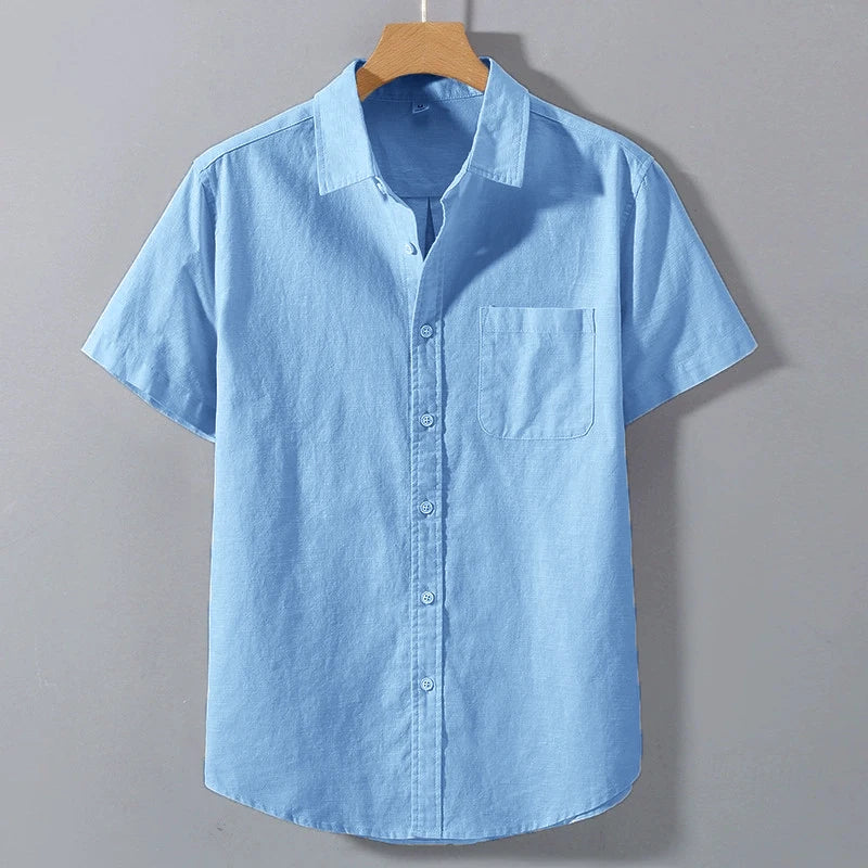 Chemise oversize en coton jacquard à col montant et poche avant pour homme