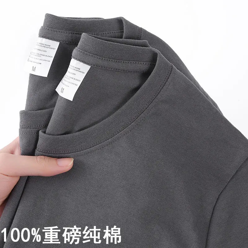 Chemise à col rond ample coton style coréen décontracté été pour hommes