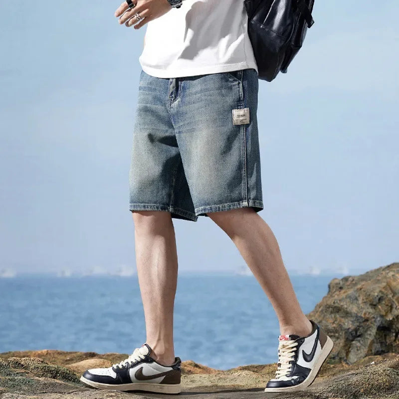 Loose short bermuda pour homme – coupe décontractée en jean denim