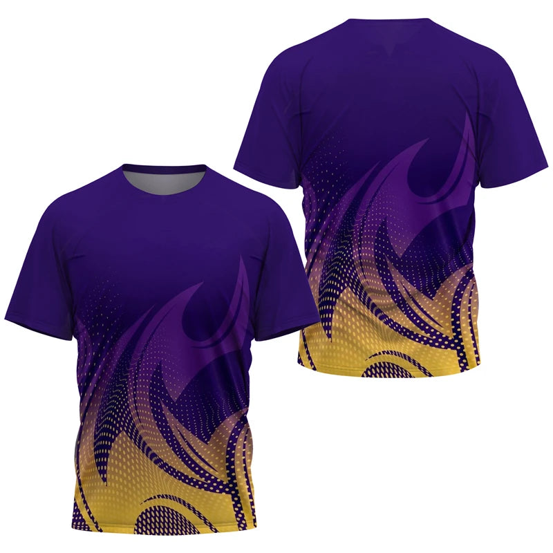 T-shirt de sport à séchage rapide avec motifs dégradés 3D pour homme