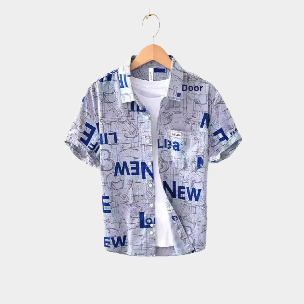 Chemise boutonnée artistique décontractée et ample avec col carré unique