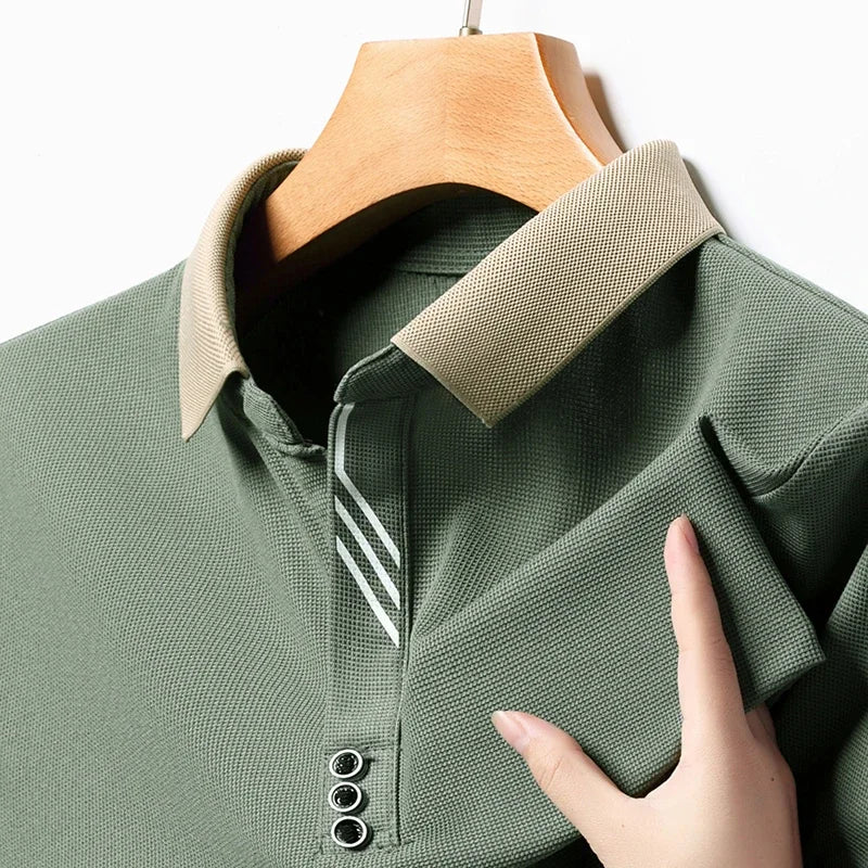 Polo décontracté à col montant – Manches courtes pour homme, été
