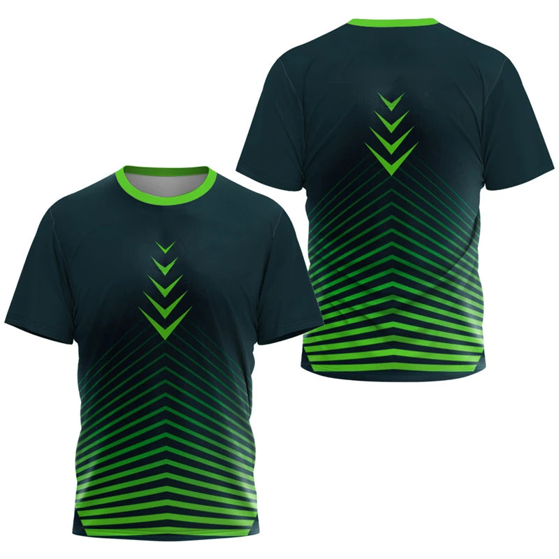 T-shirt de sport à séchage rapide avec motifs dégradés 3D pour homme